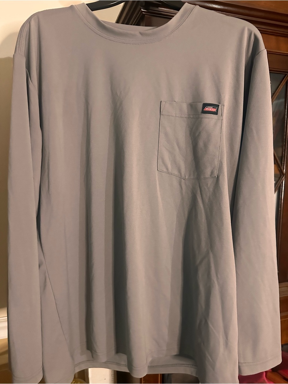 Men's Long Sleeve Dickies Pocket T-Shirt - Gray
